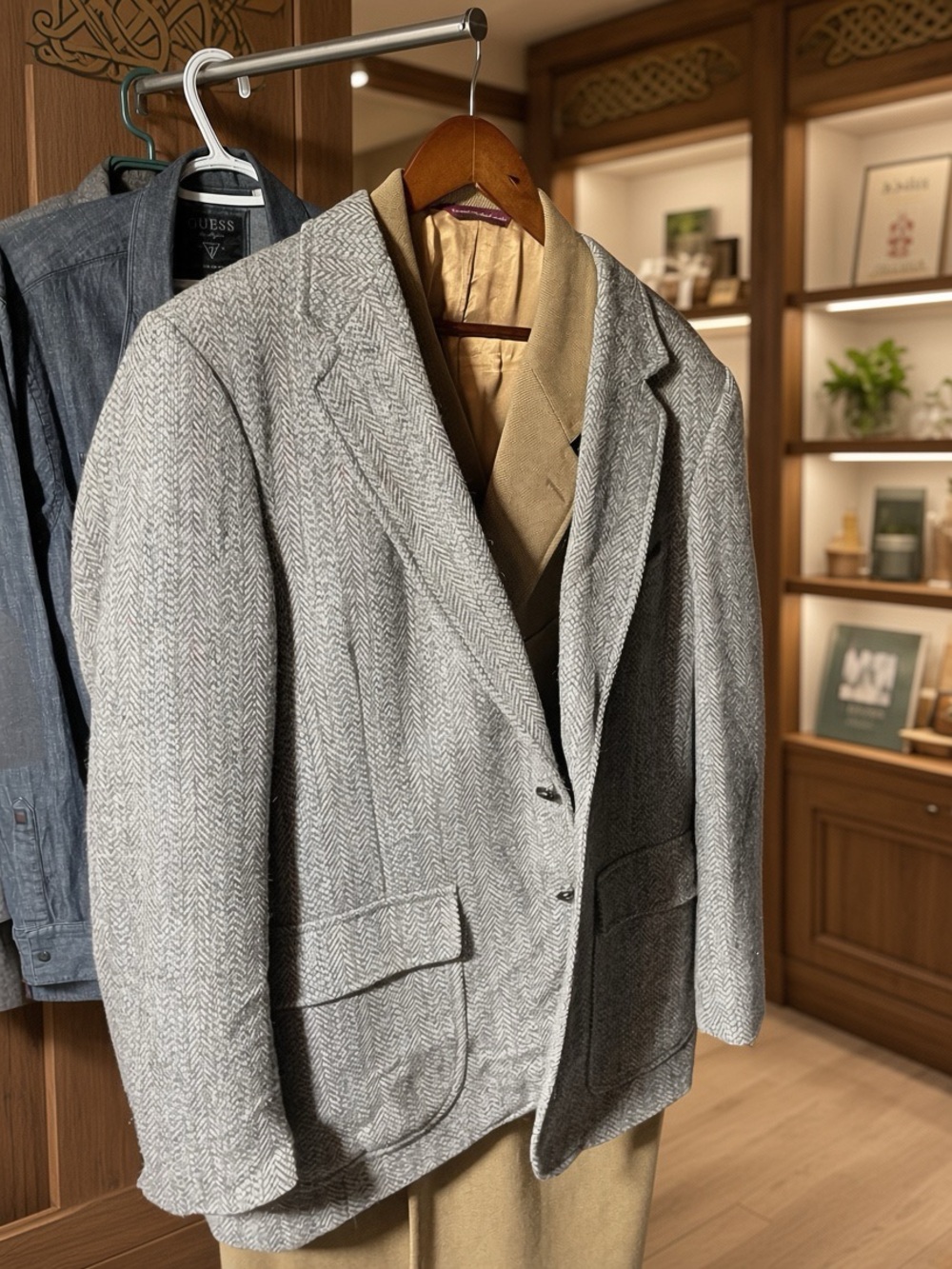 Vintage Harris Tweed Sport Coat Jacket Charles Gregory Shepard & Hamelle 44R
